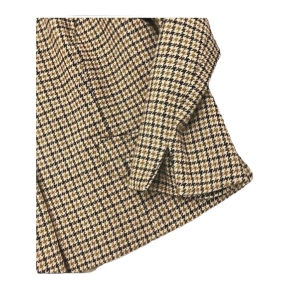 Anne Klein Tweed Check Cropped Blazer Jacket 100% Lamb Wool Size 6 - Picture 3 of 10